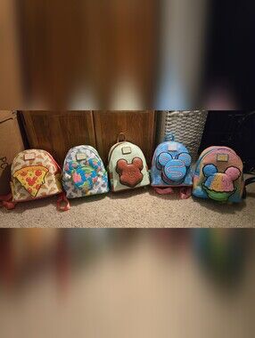 NWT Disney Loungefly Backpack Set - Disney Parks Snacks Theme